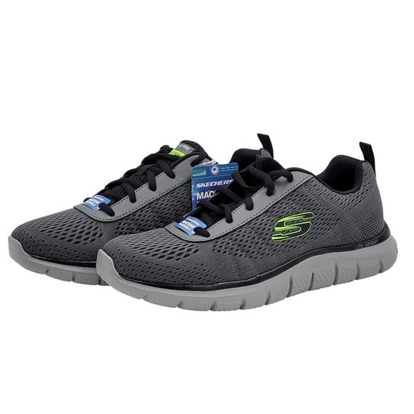Skechers Track Moulton Jogger Men 9 Gray Lime Green S Logo Trainers Sneakers New main image 14